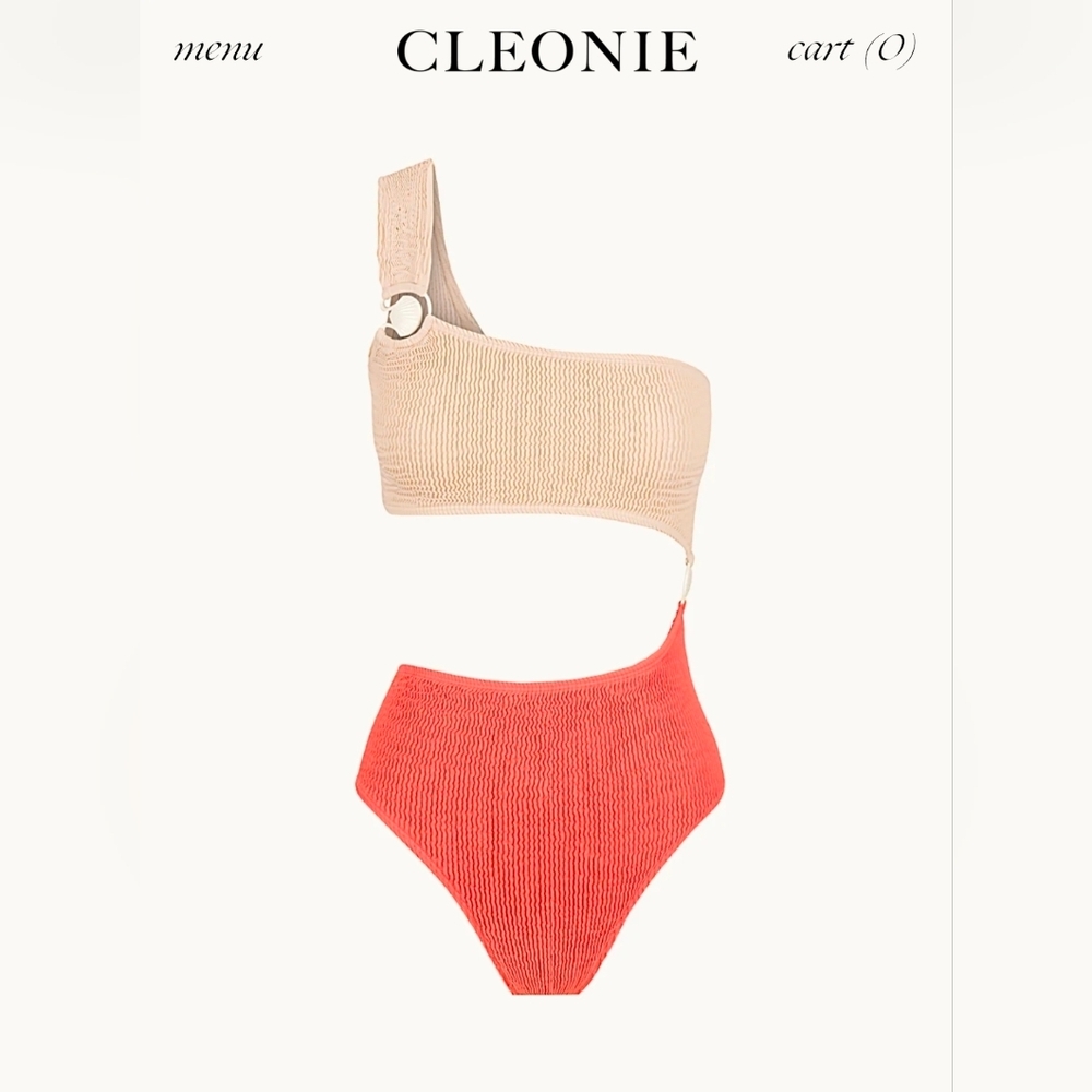 Nwt Cleonie SCALLOP MAILLOT - CORAL & SHELL‎ One Size